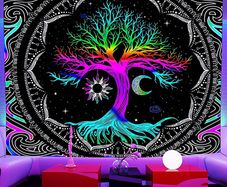 Glow in the Dark Tapestry, Forest Tapestry,Tapestry Wall Tapestry Bedroom, UV Tapestry Wall Hanging, Aesthetic Tapestry Home Decorationfor Living Roombedroom 150 cm x 130 cm (FREE POSTAGE)