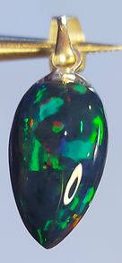 Ethiopian Black Opal Pendant 1.9 ct on 925 Silver
