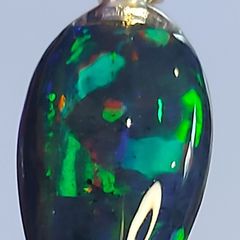 Ethiopian Black Opal Pendant 1.9 ct on 925 Silver
