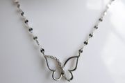 Vintage 925 Sterling Silver Butterfly Women's Pendant Necklace length 14" - 2g