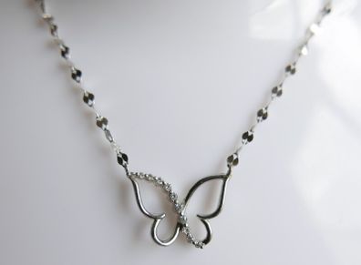 Vintage 925 Sterling Silver Butterfly Women's Pendant Necklace length 14" - 2g