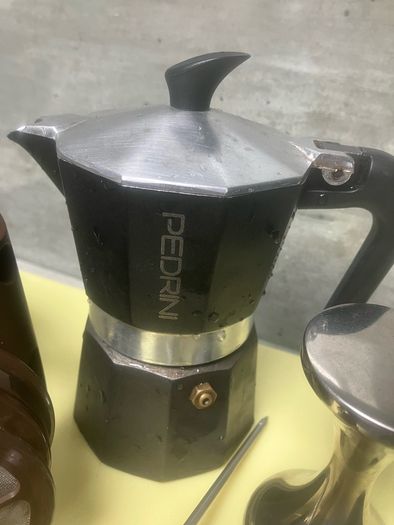 Complete stovetop coffee setup