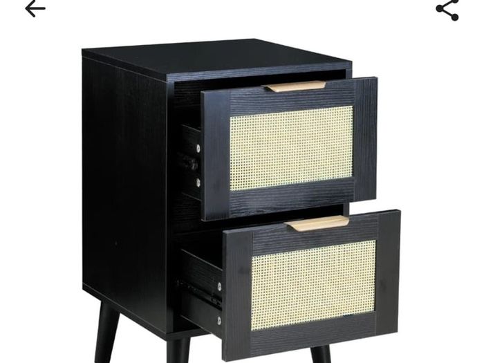 Bedside Cabinet 2 Drawers  (Set of 2 )New  Assembly- Instructions include