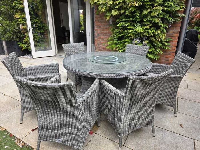 Grey Rattan Outdoor Dining Set