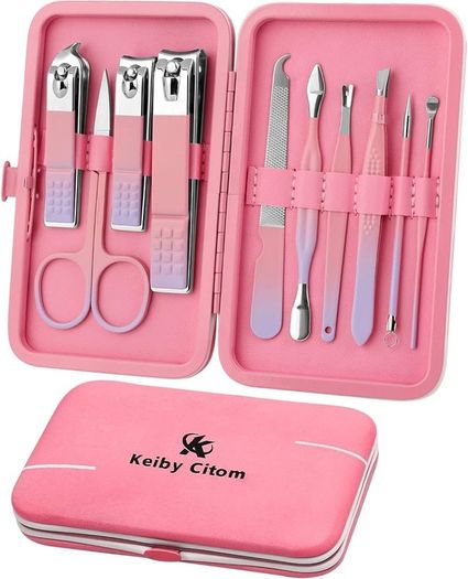 NEW SALE | 10pcs Professional Nail Clippers Kit Pedicure Care Tools-Stainless Steel Grooming Tools for Travel