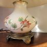Vintage porcelain lamp with silk shade Image 2