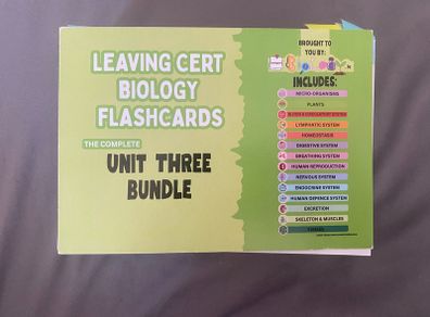 leaving cert biology flash cards by biology.ie unit three bundle