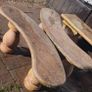 Sandstone garden table and two benches. Image 2