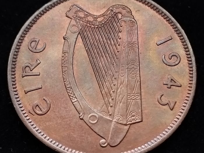 [#2649] - Ireland 1943 | Irish 1d | Irish 1 Penny | KM.11 | UNC