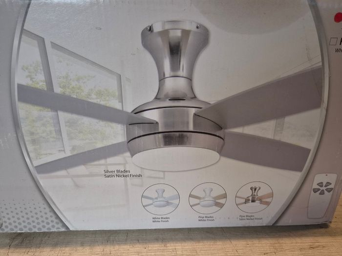 AireRyder Ceiling Fan Saturn Nickel with Lighting and Remote Control 52 132cm Blades in Silver and Pine