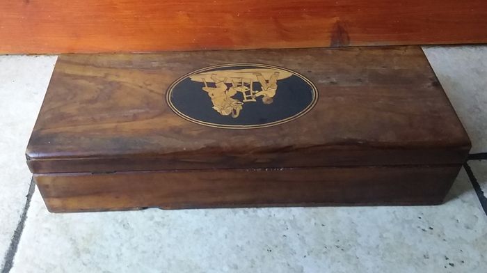 Antique - 19th Century Inlaid Walnut Glove Box