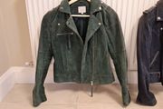 Villa Dark Green Suede Leather Jacket