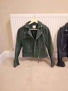 Villa Dark Green Suede Leather Jacket