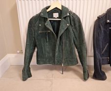 Villa Dark Green Suede Leather Jacket