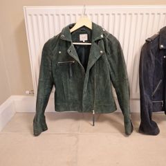 Villa Dark Green Suede Leather Jacket
