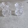 Set 2 Lead Crystal Bud Vase Toothpick Holder Zajecar Yugoslavia Image 6