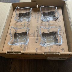 Villeroy & Boch New Wave 4 Chip & Dip Glass Dishes