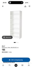 IKEA Billy Bookcase in white 80x39x202