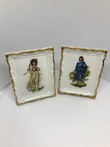 A pair of  miniature portraits