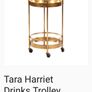 Beautiful Tara Harriet Gold & mirror Drinks Trolly Image 3