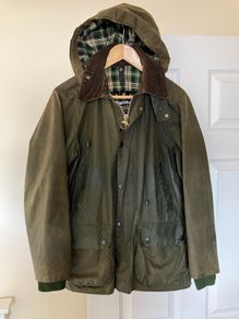 Barbour Bedale vintage hooded waxed Jacket sage
