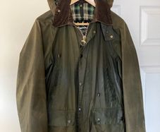 Barbour Bedale vintage hooded waxed Jacket sage