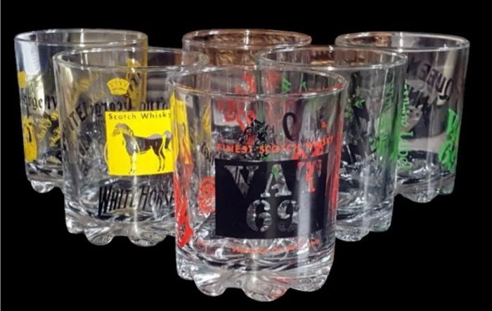 Vintage 1960s Scotch Whisky Glasses - Set of 6