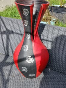 Beautiful Massive Tall Red/Black Vase