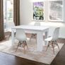 white and oak Style Wooden Dining Table with 4 Chairs White or Black Chairs Image 2
