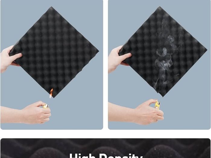FREE EXPRESS SHIPPING Sound Proofing Panels 24 Pack Egg Crate Acoustic Foam 12 x 12 x 1.18 Inches High Density Acoustic Foam Panels Flame Retardant Sound Absorbing Panels Studio Treatment