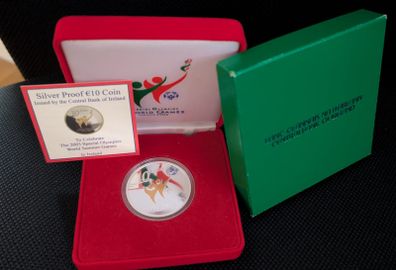 Ten Euro Silver  Proof Special Olympics Coin 2003.