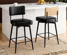 Bar Stools Set of 2 Swivel Breakfast Barstools