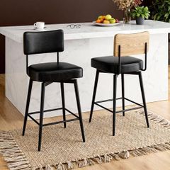 Bar Stools Set of 2 Swivel Breakfast Barstools