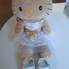 Rare Retired Build-a-Bear Hawaiian Tan Hello Kitty + Outfit
