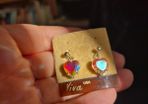 Vintage Crystal Heart Earrings
