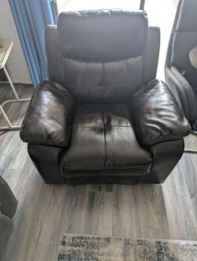 Manual Brown Leather Recliner