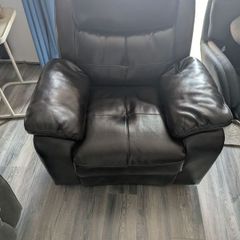 Manual Brown Leather Recliner