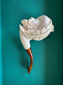 Meerschaum carved Turkish tobacco pipe