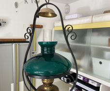 Period Glass Oil Lamp Wired for bulb
