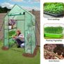 SALE Walk In Greenhouse With Shelves,Walk-In Plant Green House With Durable Green PE Cover, 3 Tiers 6 Shelves Stands with Ground Pegs & Ropes for Stability, 4.7x2.4x6.4ft Image 5