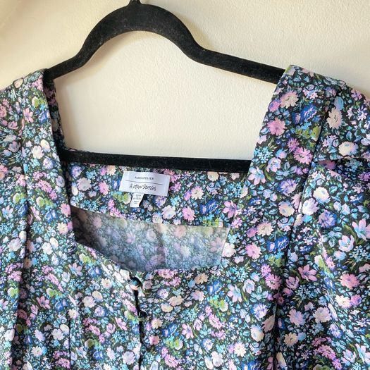 Other Stories Romantic French Style Floral Blouse Puff Sleeve