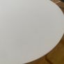 Oval white coffee table with wooden legs Image 4