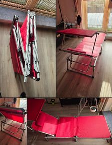 garden sun bed foldable red