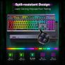 RGB Gaming Keyboard UK Layout, USB Wired Computer Keyboard with 15-Zone RGB Illumination, All-Metal Panel, 25 Anti-ghosting Keys, 105 Keys, IP32 Water & Dust Resistant, 90% Quiet Keyboards Image 6