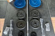 All Metal Weightlifting Barbell, Dumbbells, Solid Metal Weights, Lifetime Set!!!