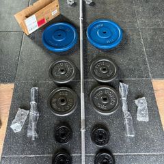 All Metal Weightlifting Barbell, Dumbbells, Solid Metal Weights, Lifetime Set!!!