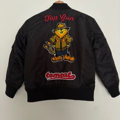 Top Gun Tom Cat Bomber Flight Patch | Blue Jacket Pilot nylon | Boy Youth Size 10