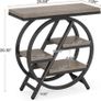 Industrial Side Table 3-Tier Narrow Side Table with Storage Space Metal Frame Image 2