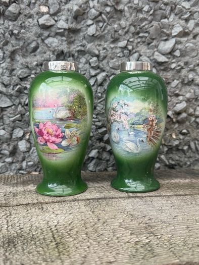 Antique Silver Mounted Posy Bud Vases