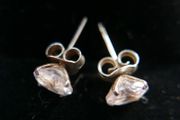 Vintage Sterling Silver 925  Cubic Zircon  Studs Earrings 1,37g